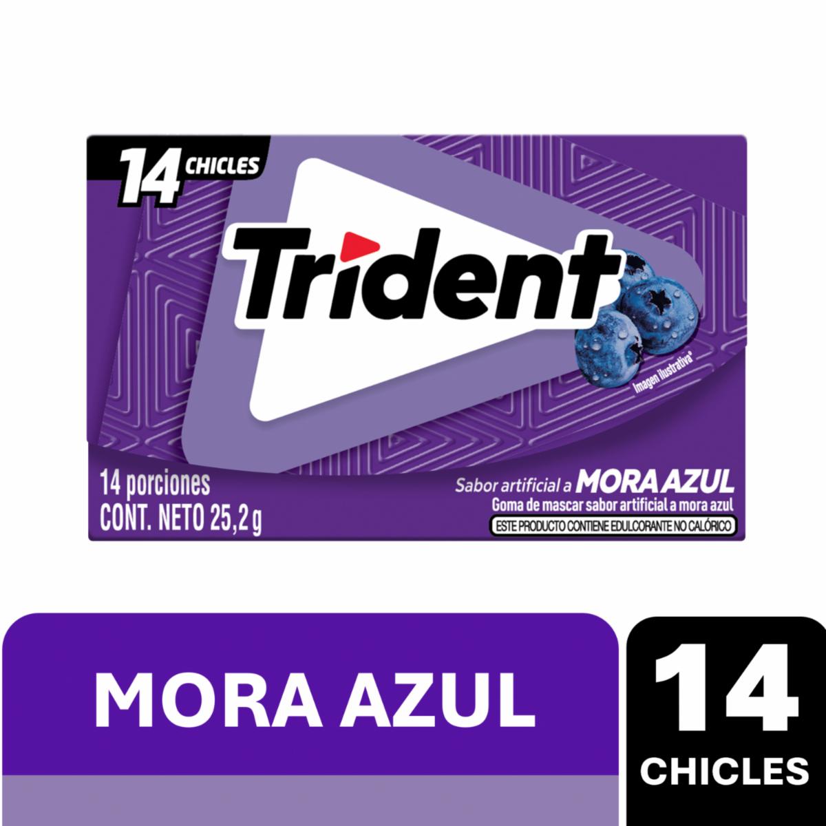 Chicles Sabor A Mora Azul TRIDENT 25,2 G
