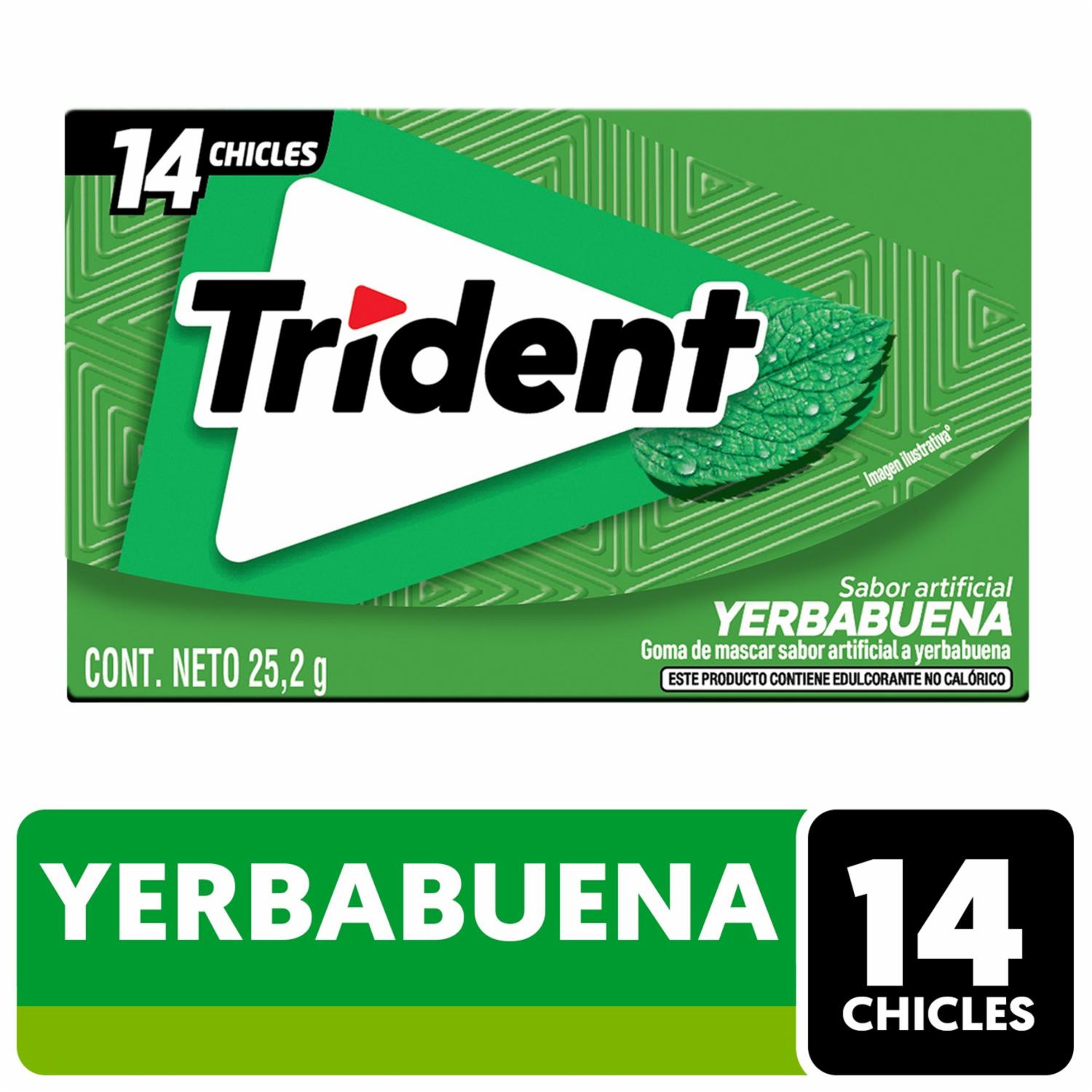 Chicles Sabor A Yerbabuena TRIDENT 25,2 G