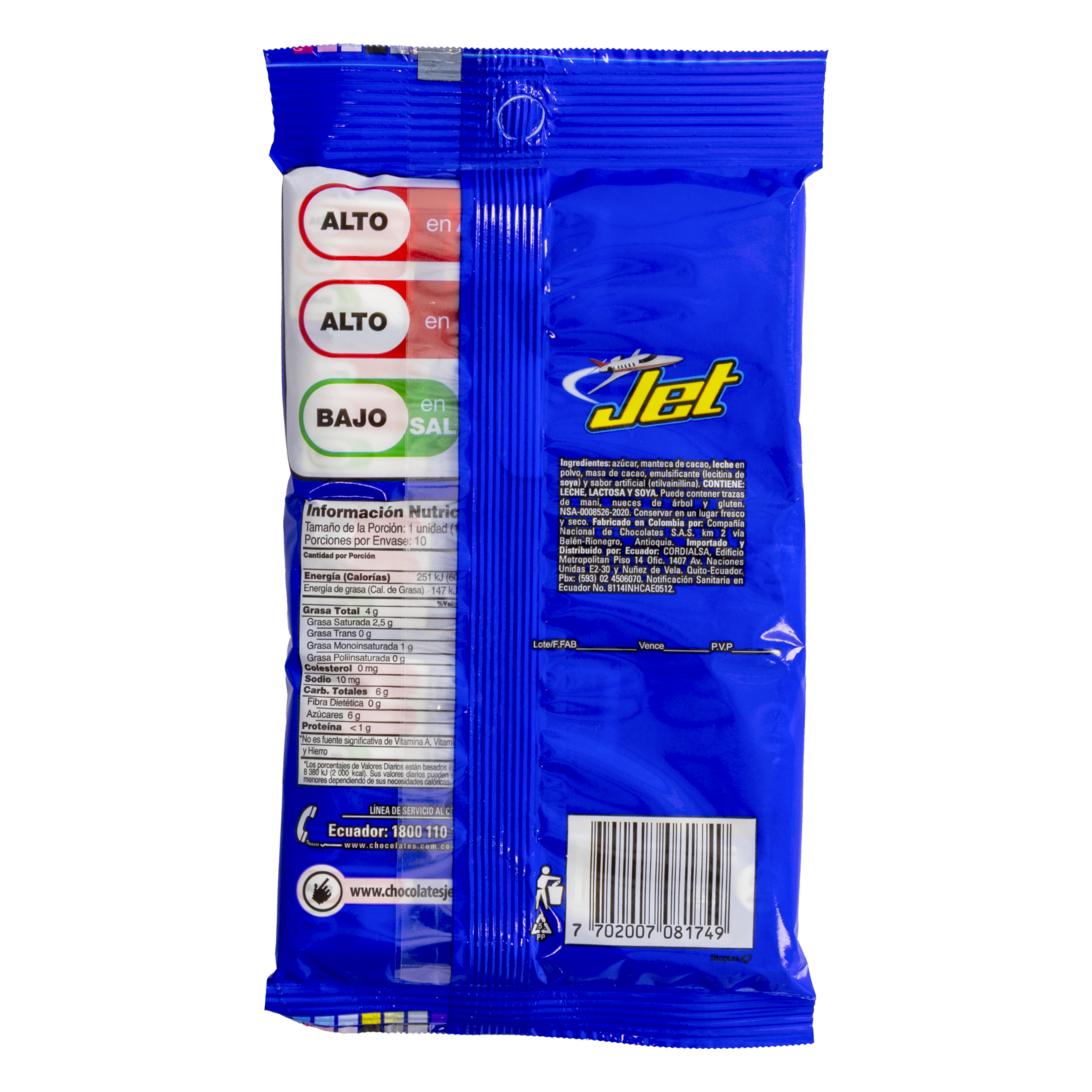 Chocolate Con Leche JET 120 G - Image 2