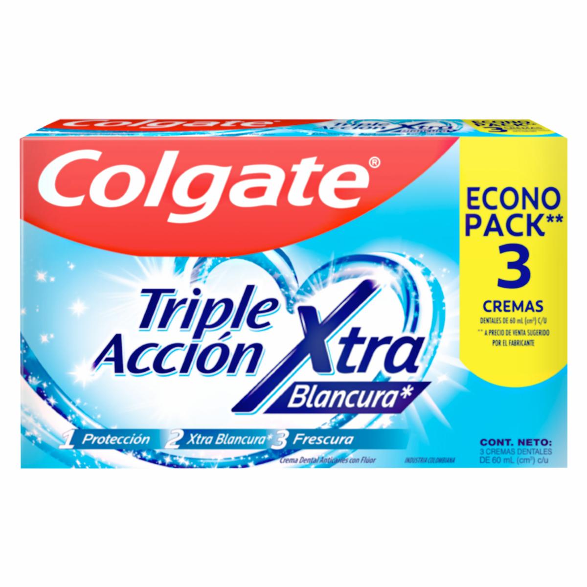 Crema Dental Triple Acción COLGATE 3 Uds X 60Ml