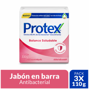 Jabón En Barra Antibacterial Balance Saludable PROTEX 3 X 110 G