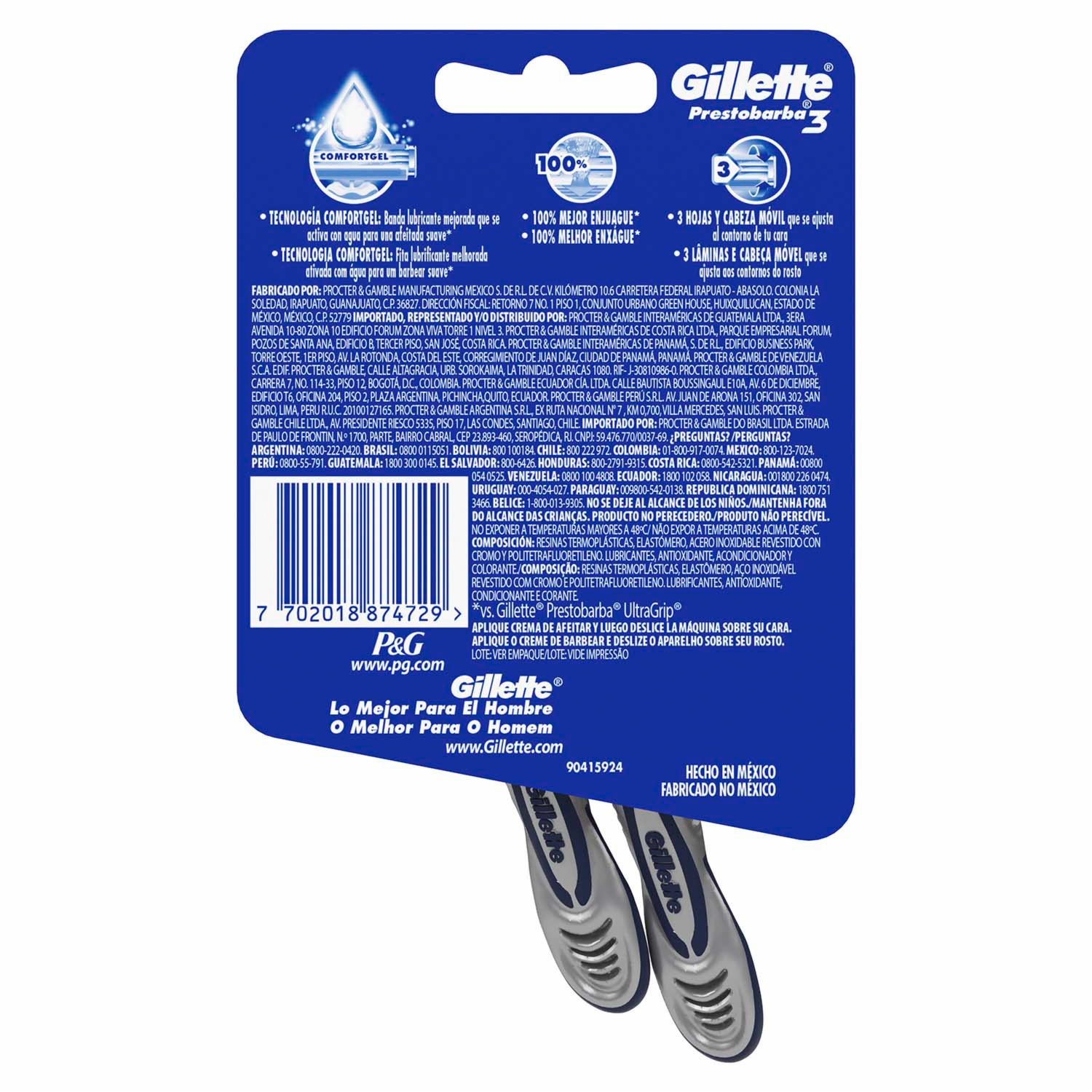 Afeitadora Desechable Prestobarba 3 Ultra Suave GILLETTE X 2 Uds - Image 3