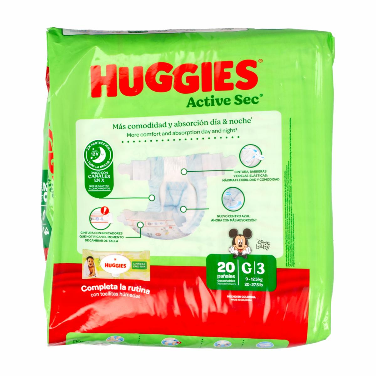 Pañales Desechables Active Sec G HUGGIES X 20 Uds - Image 2