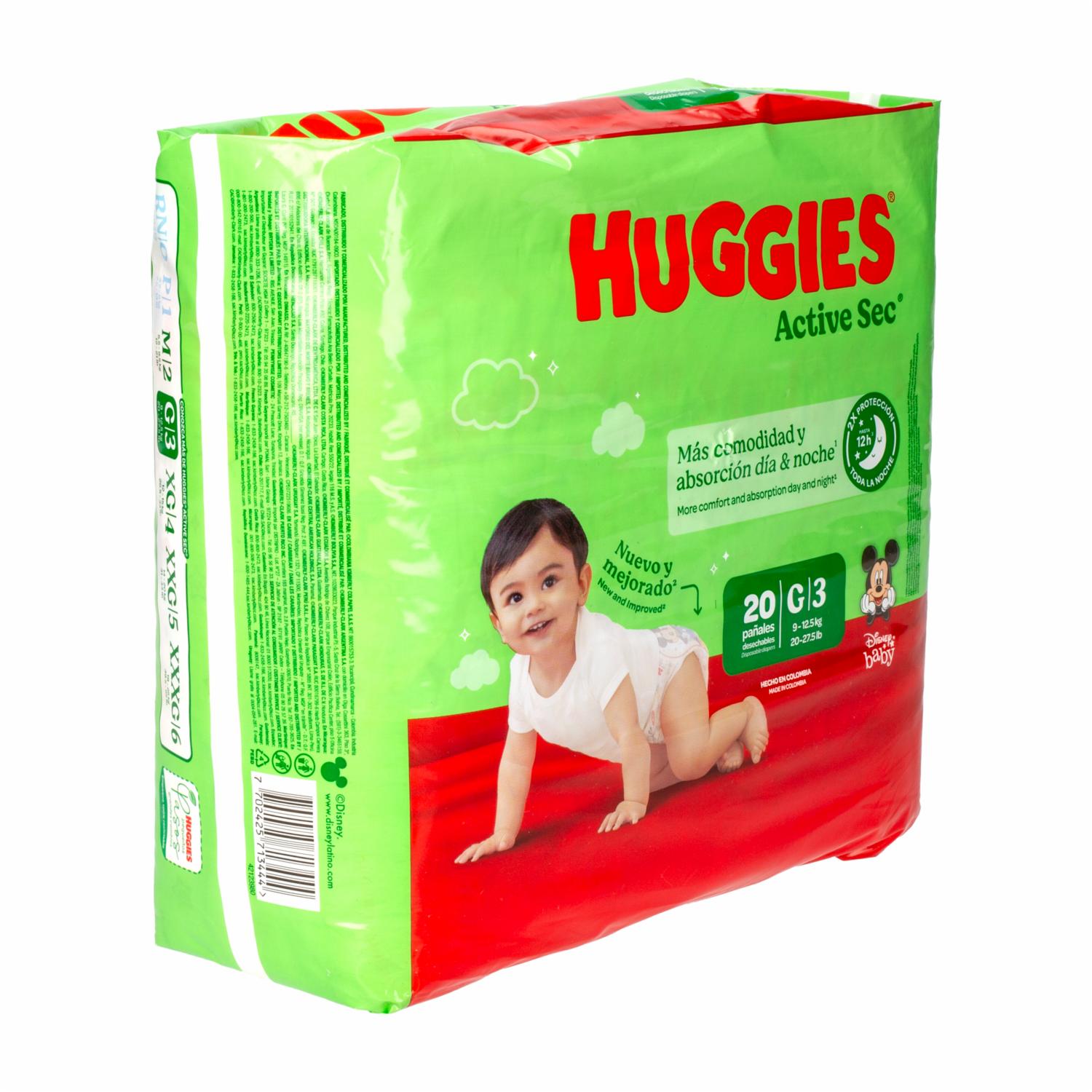 Pañales Desechables Active Sec G HUGGIES X 20 Uds - Image 3