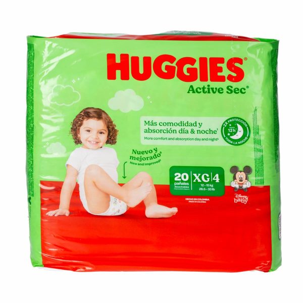 Pañales Desechables Active Sec XG HUGGIES