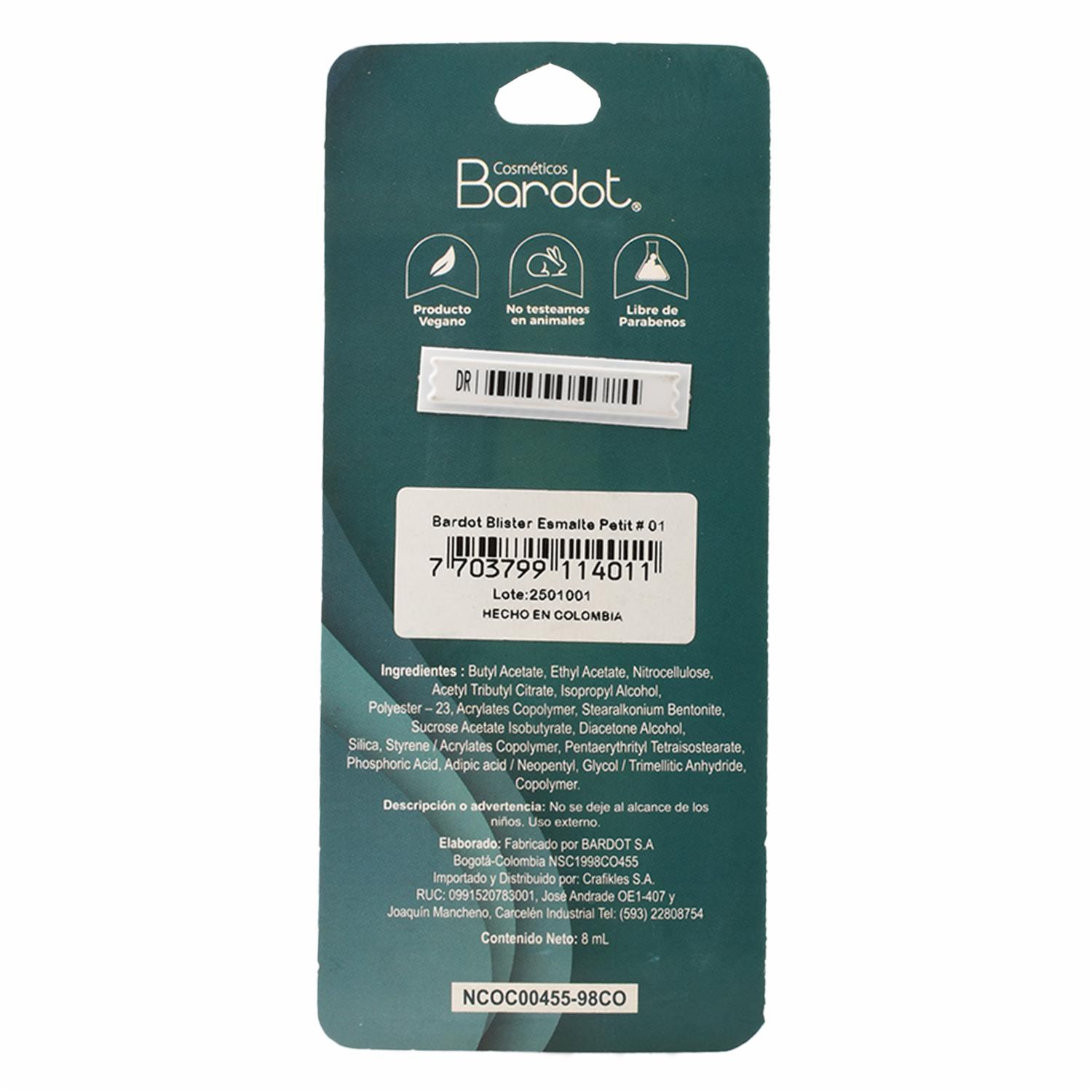 Esmalte Petit Blanco 1 BARDOT 9 Ml - Image 3