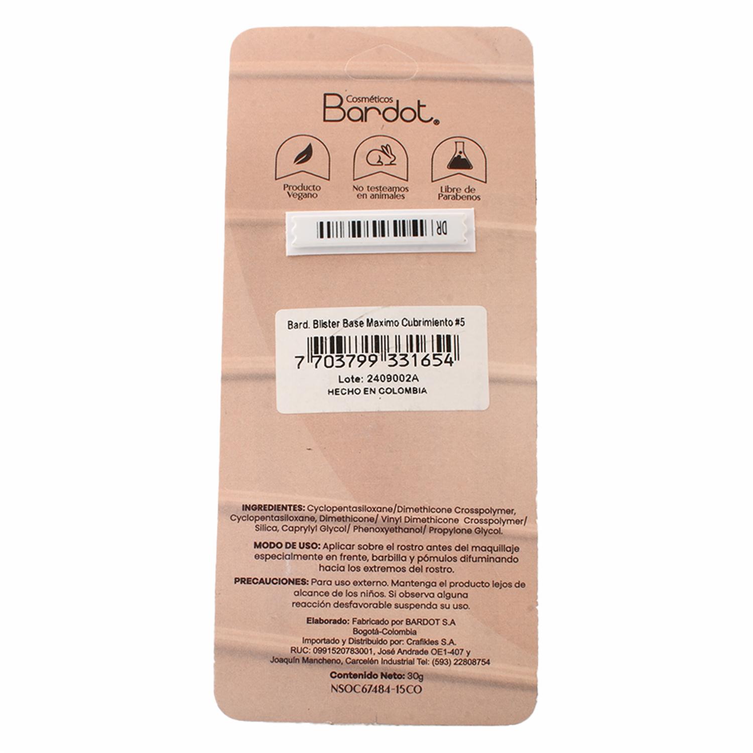 Base De Maquillaje Máximo Cubrimiento Almond 4 BARDOT 1 U - Image 3