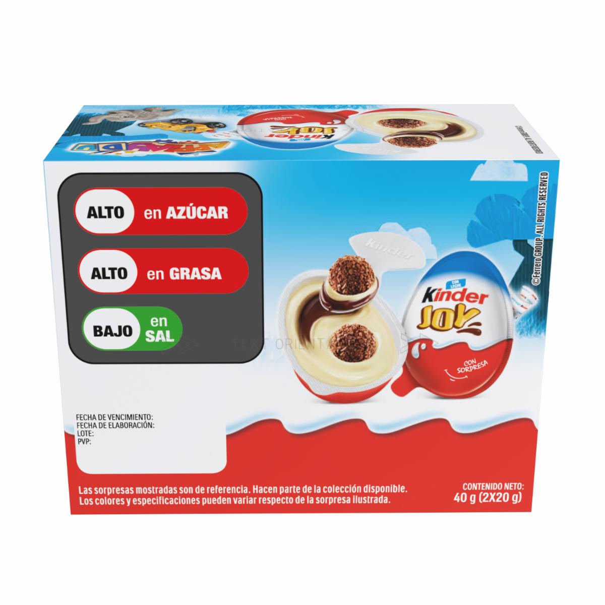 Huevo Sorpresa Azul De Leche Y Avellanas Con Bolitas Waffer KINDER JOY 2 X 20 G - Image 3