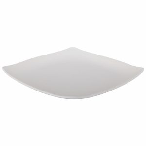 Plato Cuadrado Borde Punta Grande Blanco VAJILLAS SABANA 26 5 X 26 5 Cm
