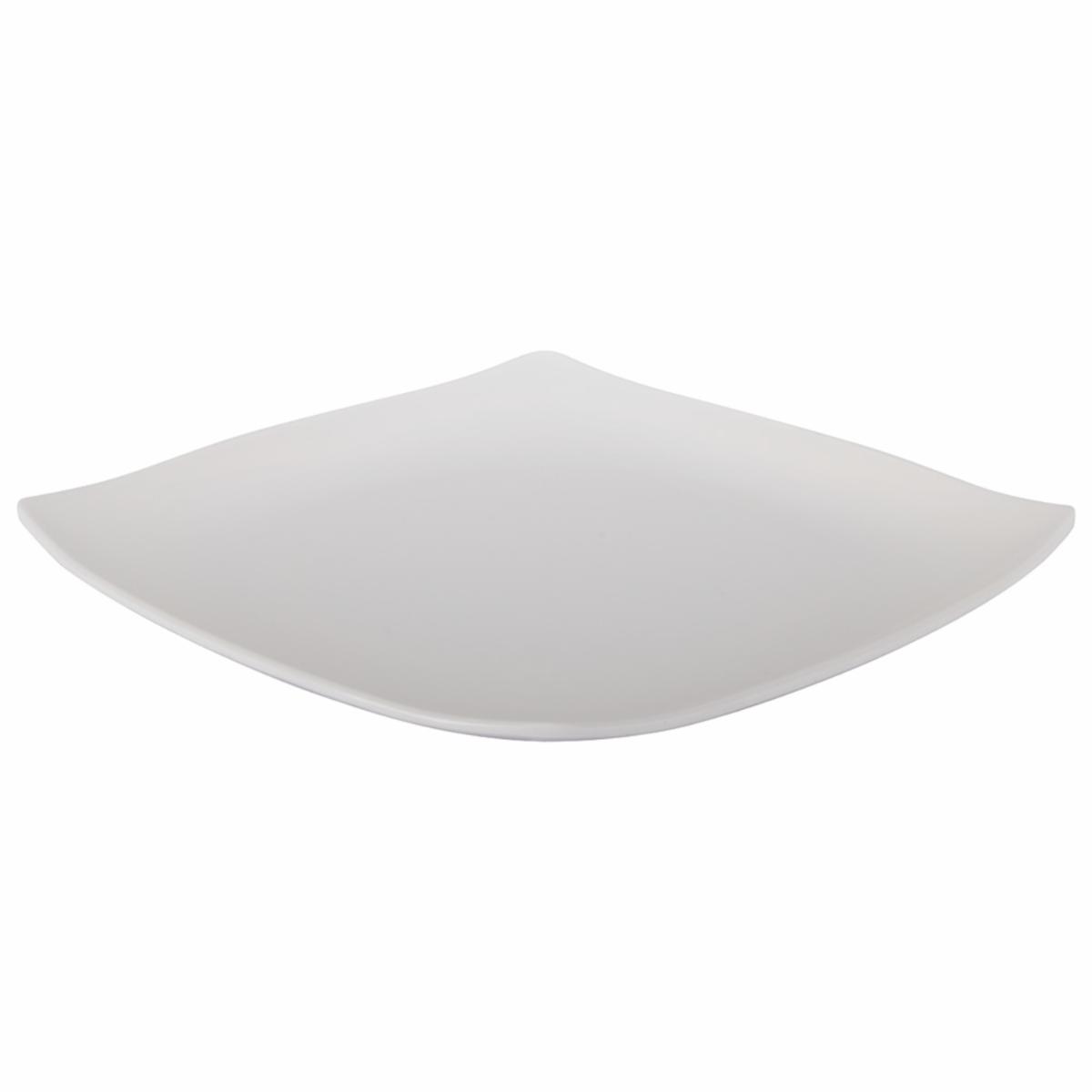 Plato Cuadrado Borde Punta Grande Blanco VAJILLAS SABANA 26 5 X 26 5 Cm