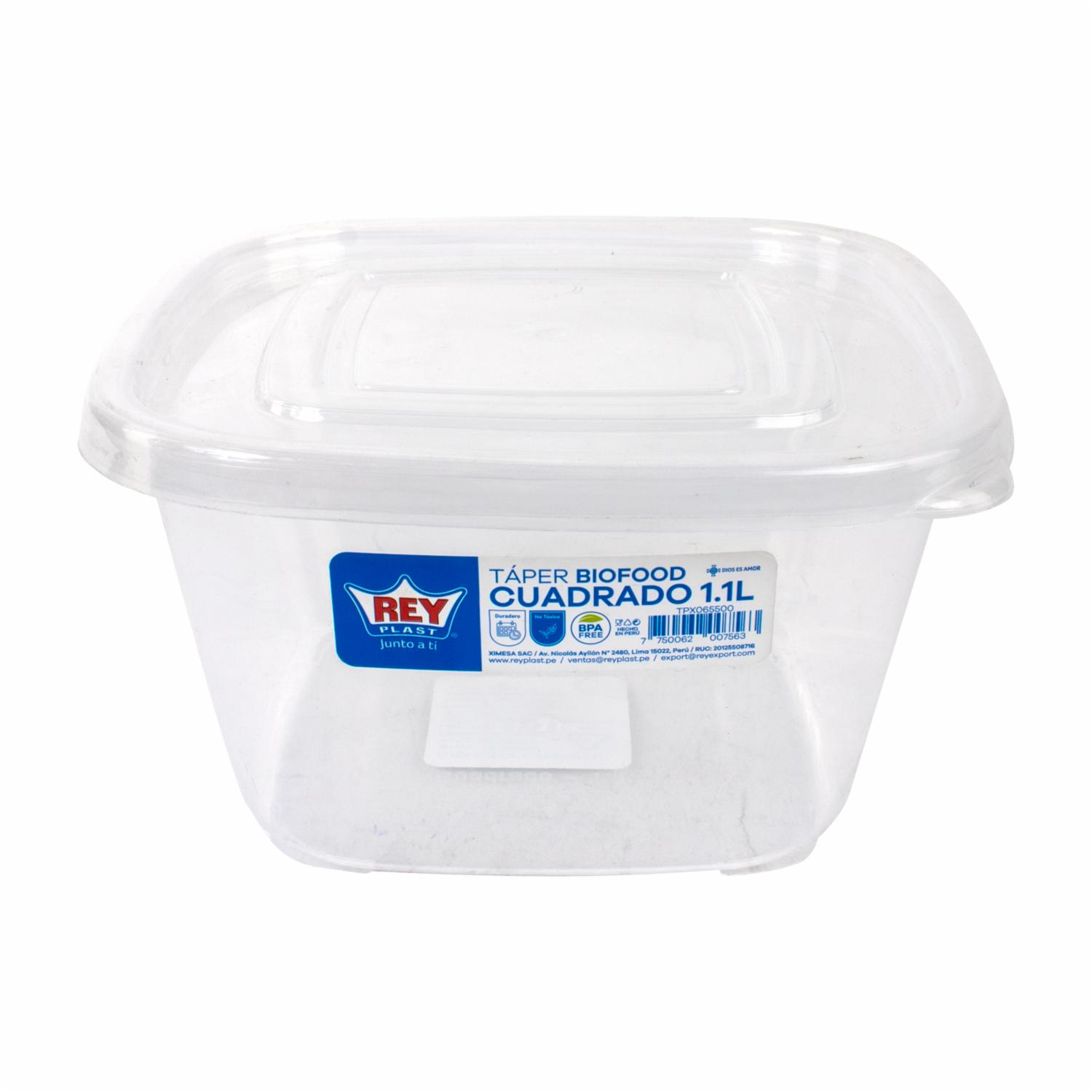 Repostero Taper Biofood Cuadrado REY 1,1 Litros