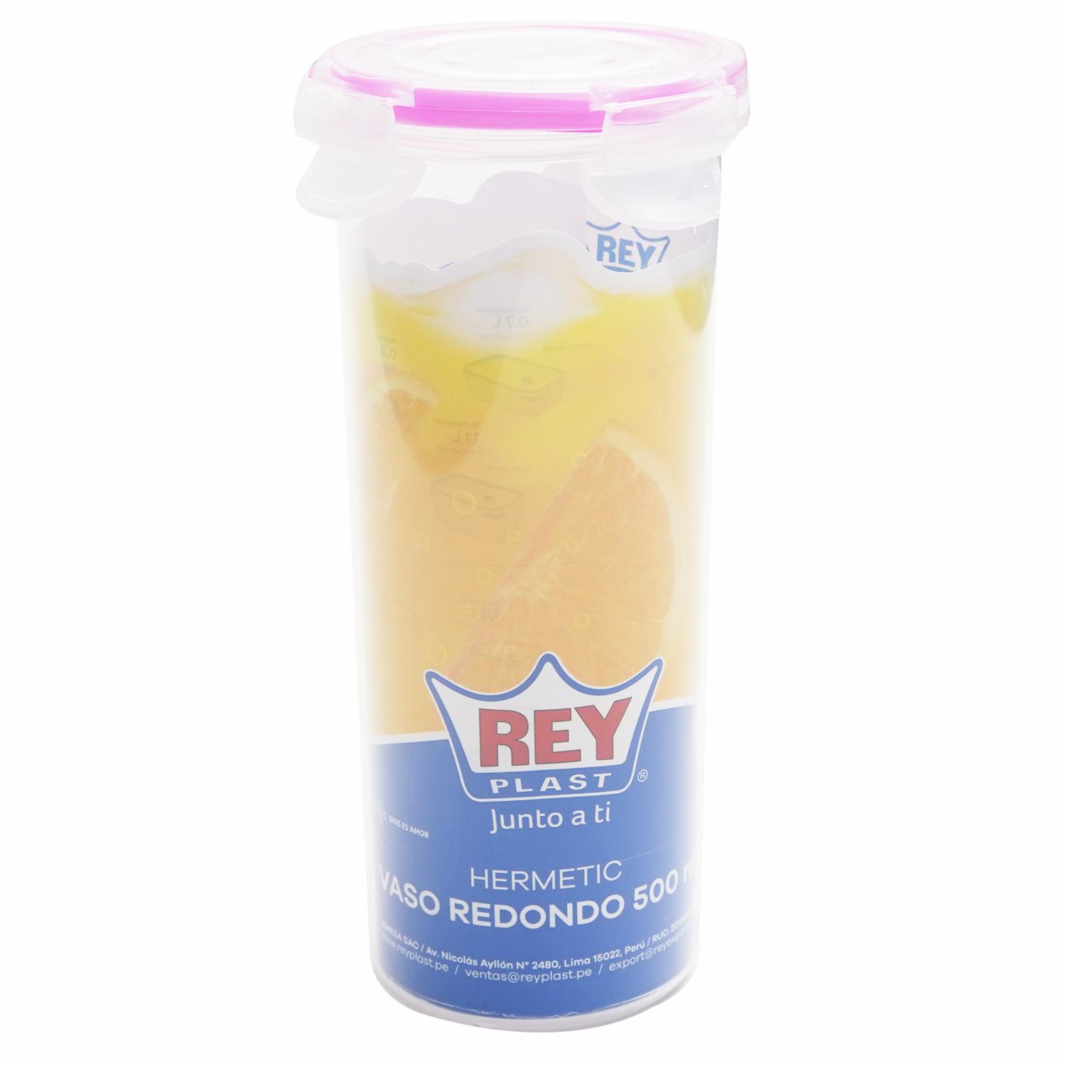 Envase Hermético Redondo REY PLAST 500 Ml