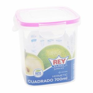 Repostero Hermético Cuadrado Verde REY PLAST 700 Ml