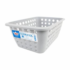 Canastilla Para Lavanderia Diseño Olenka Blanca REY 5.2 Litros