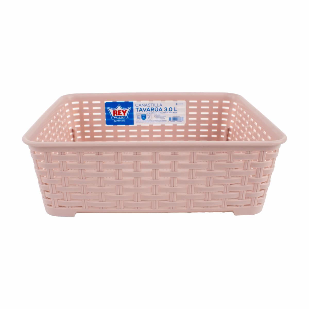 Canastilla Para Lavanderia Diseño Tavarua Rosado REY 3.0 Litros