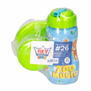 Set Porta Comida Escolar Diseño Niño REY