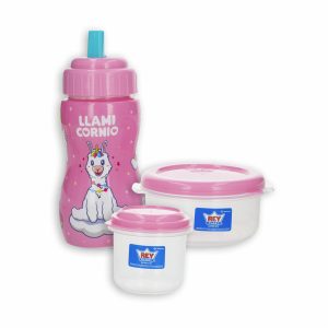Set Porta Comida Escolar Diseño Niña REY Unidad