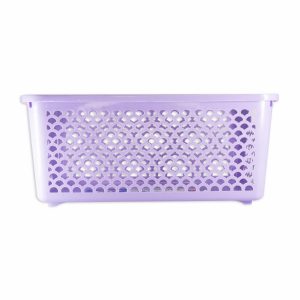 Canastilla Organizadora Grande Con Asas Color Lila REY 17 X 12,7 Cm