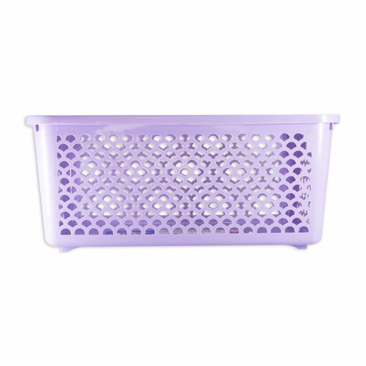 Canastilla Organizadora Grande Con Asas Color Lila REY 17 X 12,7 Cm