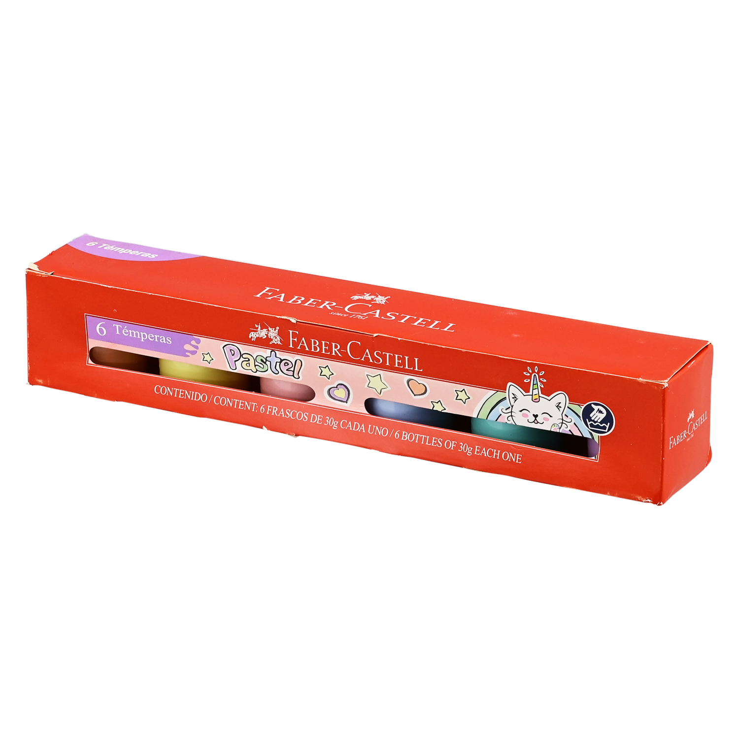 Témperas Colores Pastel 30Ml FABER-CASTELL X 6 Uds