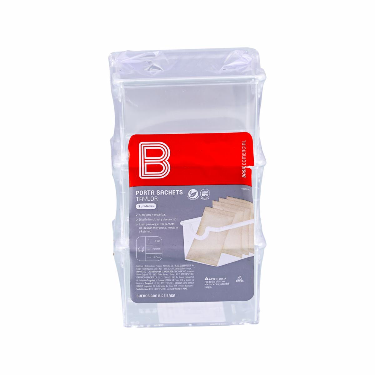Set Portasachets Diseño Taylor Clear BASA 3 Piezas