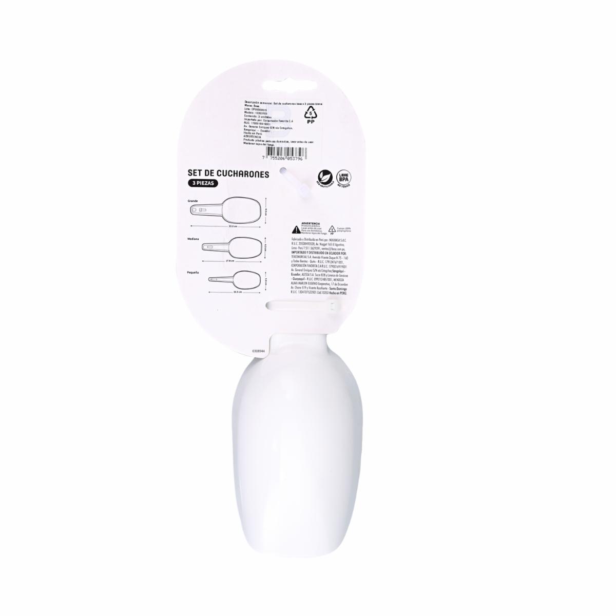 Set De Cucharones Recogedores Blanco BASA 3 Piezas - Image 2