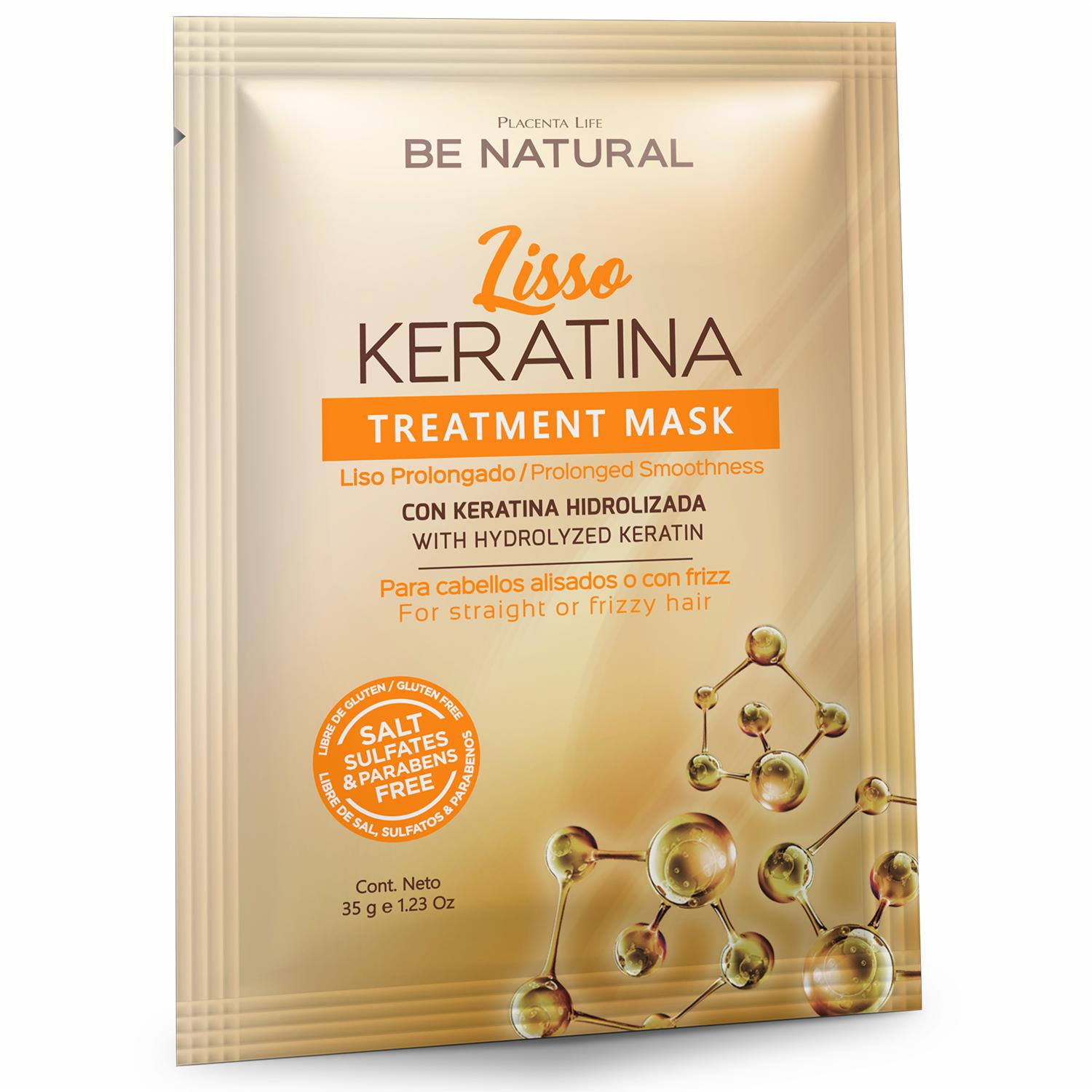 Tratamiento Capilar Cabello Liso Y Brillante Con Keratina BE NATURAL 35 G - Image 2