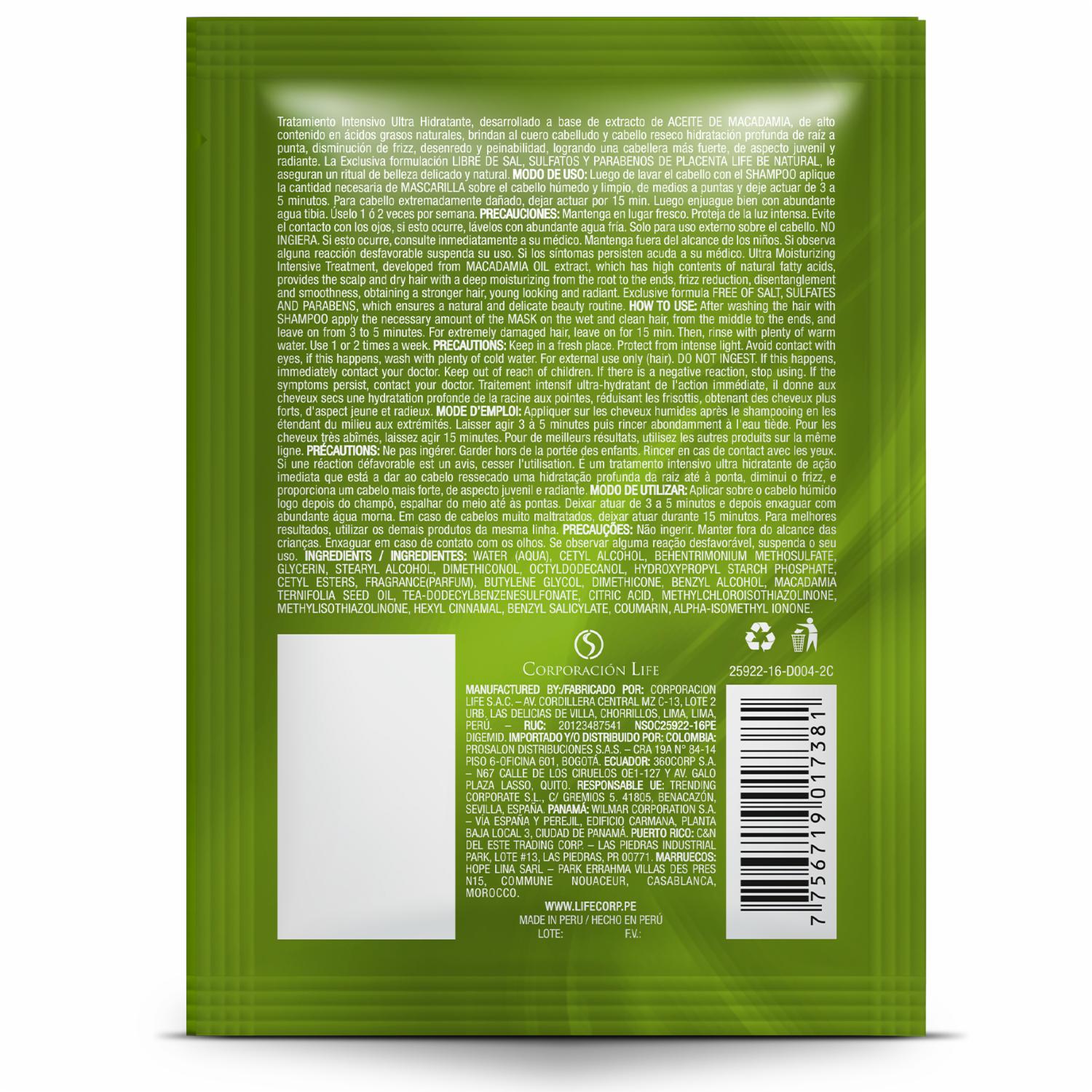 Tratamiento Capilar Hidratación Profunda Hydramacadamia BE NATURAL 35 G - Image 2