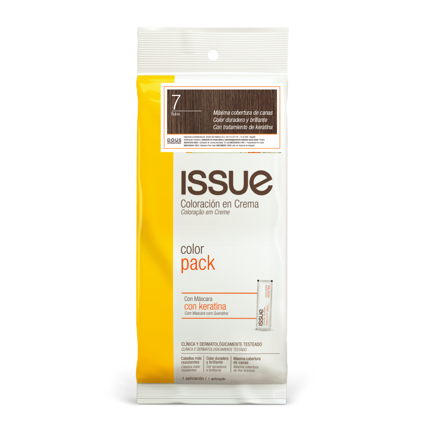 Tinte De Cabello Eco Keratina N° 7 Rubio ISSUE 1 Kit - Image 3
