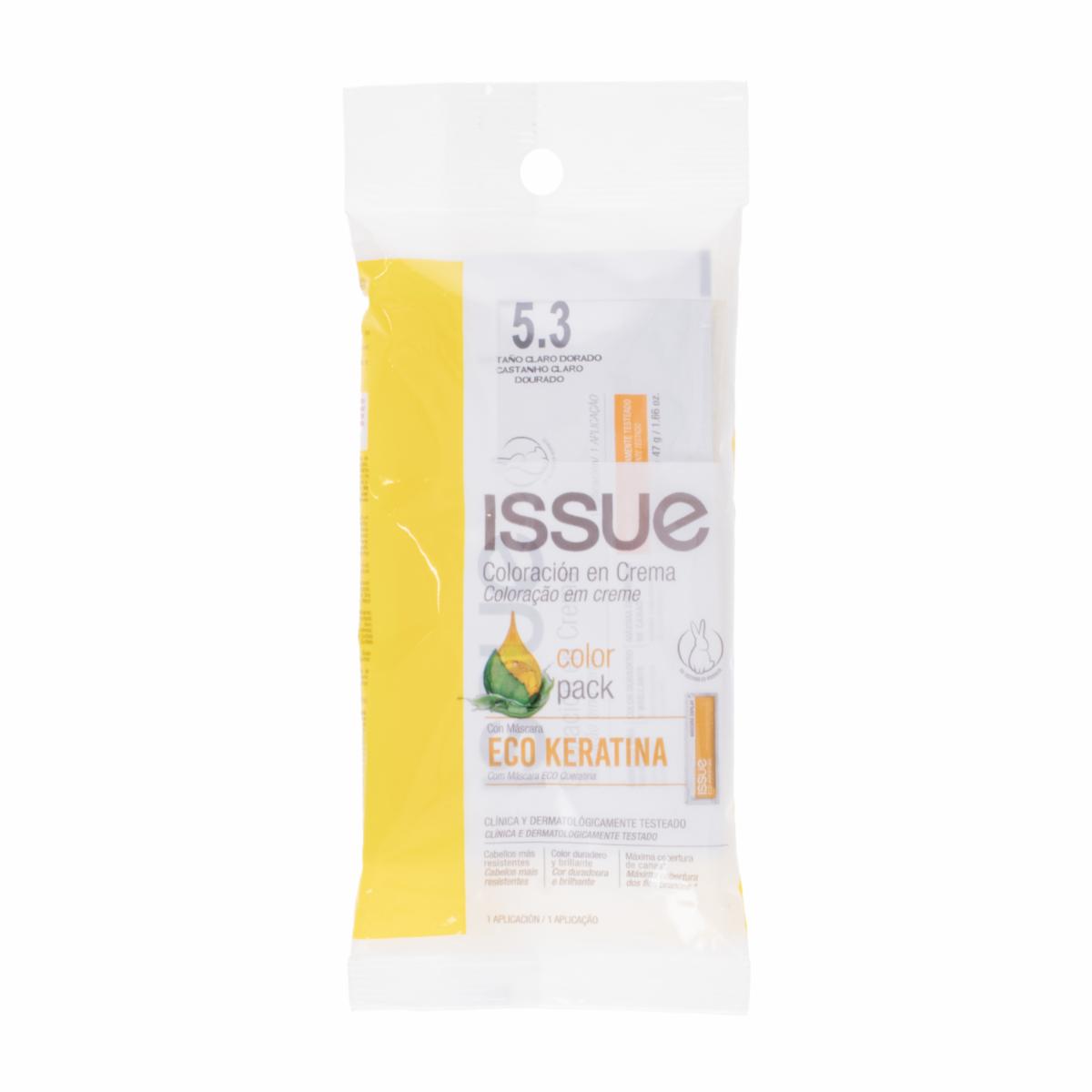 Tinte De Cabello Eco Keratina N° 5.3 Castaño Claro Dorado ISSUE 1 Kit