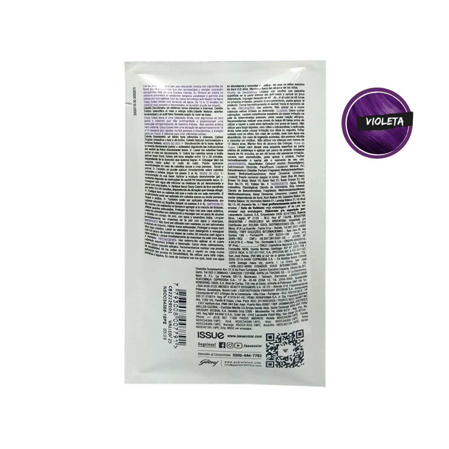 Tinte De Cabello Crazy Colors Violeta ISSUE 47 G - Image 2