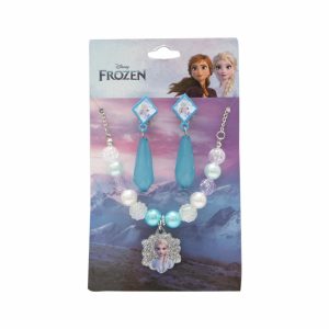 Vinchas Diseño Collar Y Aretes Azul FROZEN