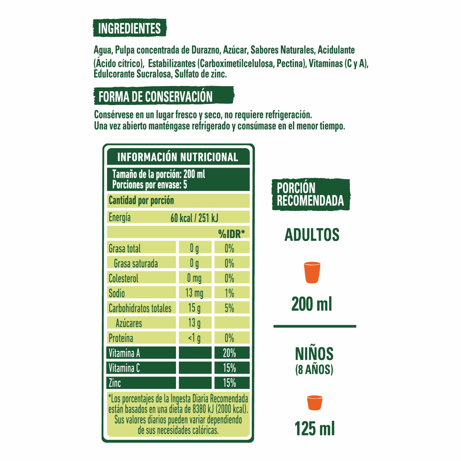 Néctar De Durazno NATURA 1000 Ml - Image 2