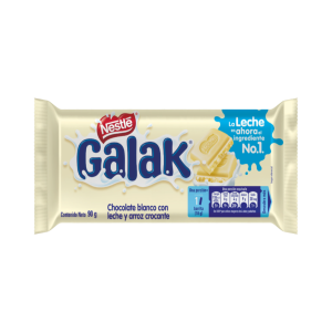 Barra De Chocolate Blanco Con Leche Y Arroz Crocante GALAK 90 G
