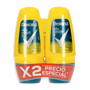 Desodorante En Roll On Para Caballero Antitranspirante On V8 REXONA 2 X 50 Ml