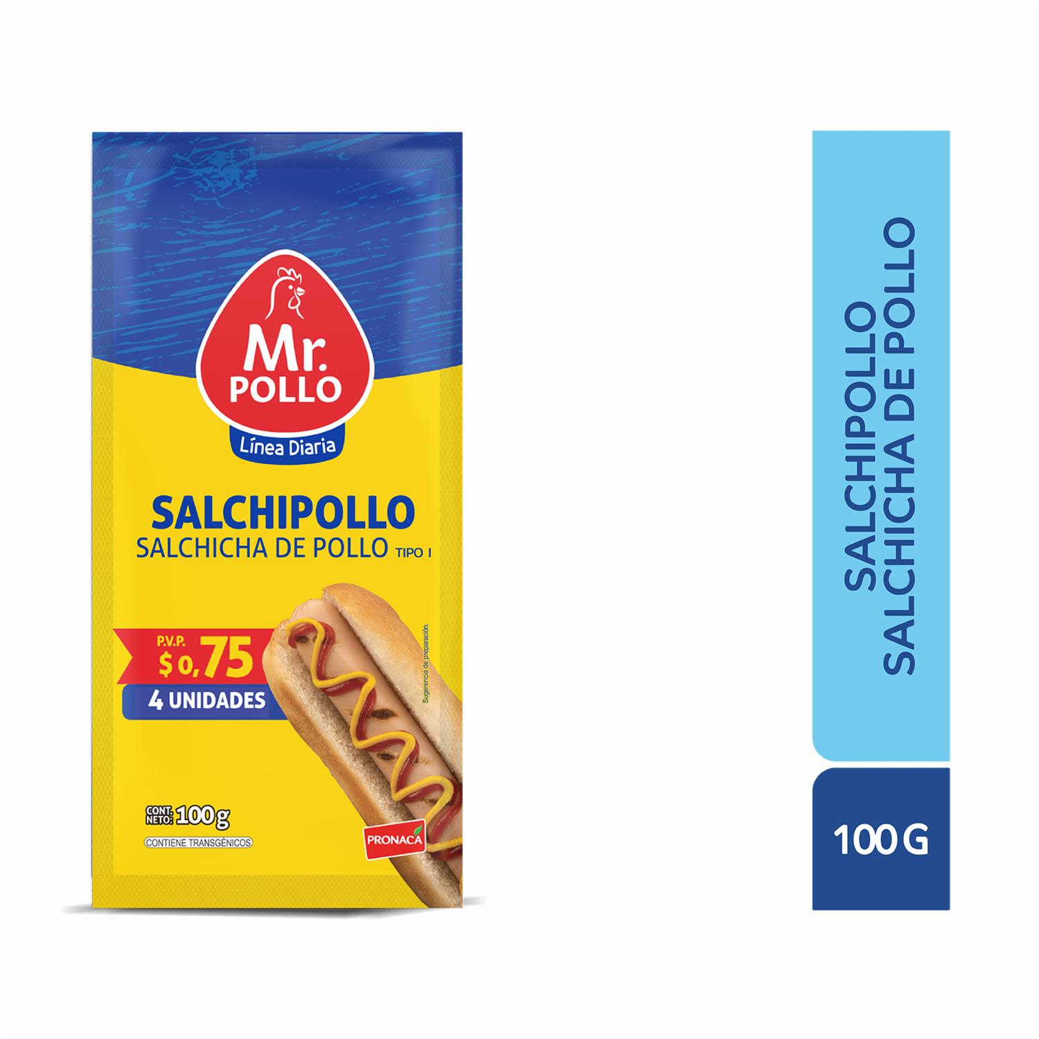 Salchipollo Línea Diaria MR. POLLO 100 G