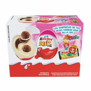 Huevo Sorpresa Rosado De Leche Y Avellanas Con Bolitas Waffer KINDER JOY 2 X 20 G