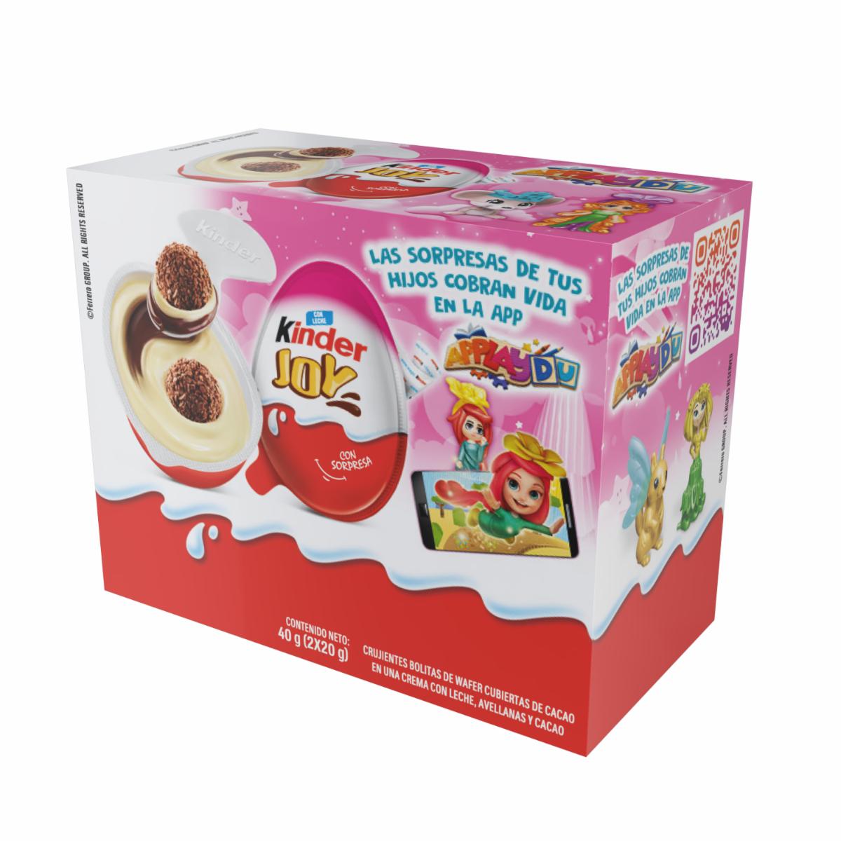 Huevo Sorpresa Rosado De Leche Y Avellanas Con Bolitas Waffer KINDER JOY 2 X 20 G - Image 5