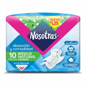 Toallas Femeninas Básicas Con Alas NOSOTRAS 10 U