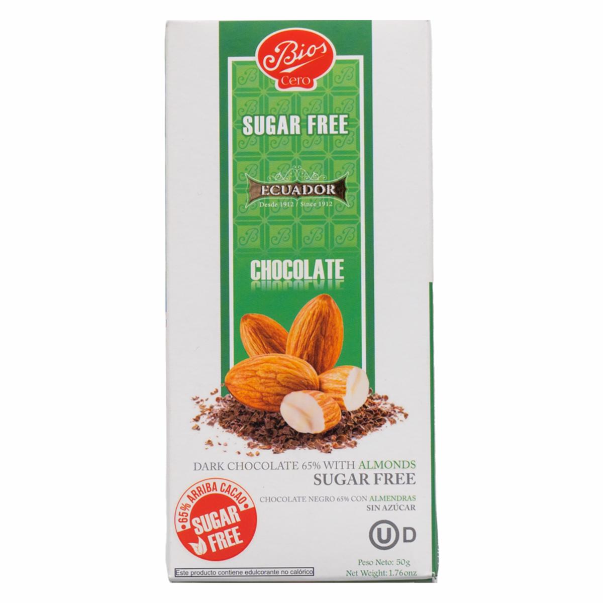 Chocolate Almendras Sin Azúcar BIOS 50 G