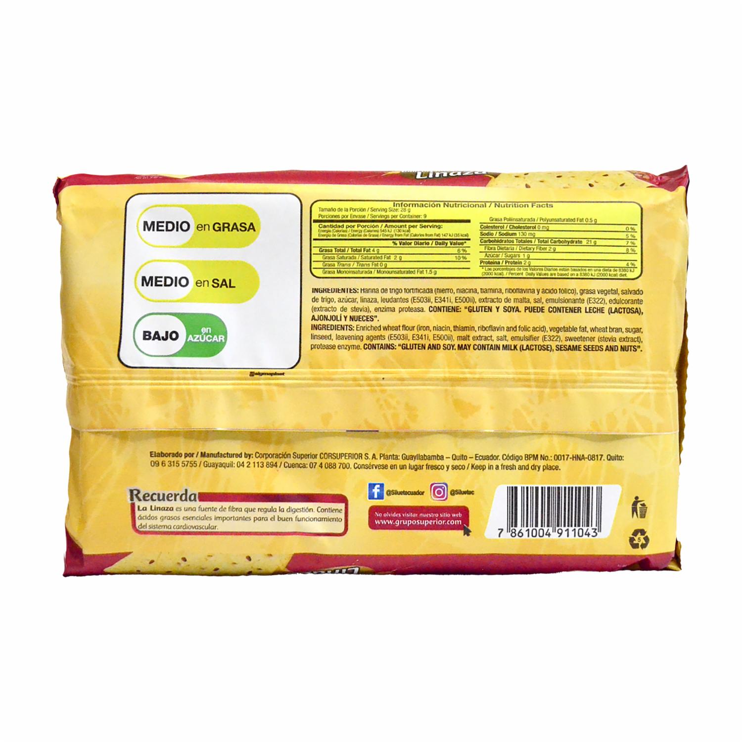 Galletas Integrales Con Linaza SILUET 252 G - Image 3