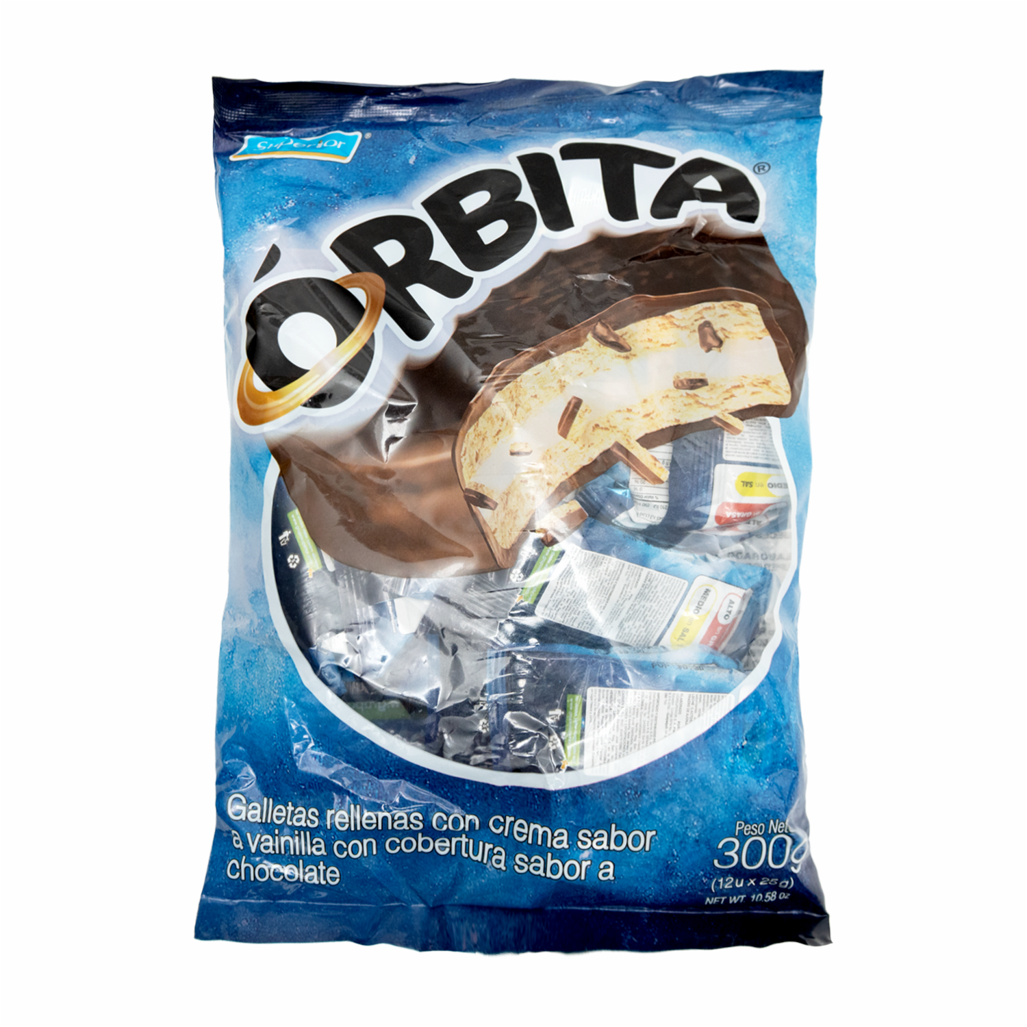 Galleta De Dulce Rellenas Vainilla Y Cobertura De Chocolate ÓRBITA 300 G