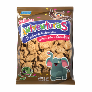 Galleta De Dulce Sabor A Chocolate Figuras Animalitos ANIAVENTURAS 380 G