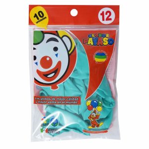 Globos N12 Verde Claro GLOBOS PAYASO X 10 Uds