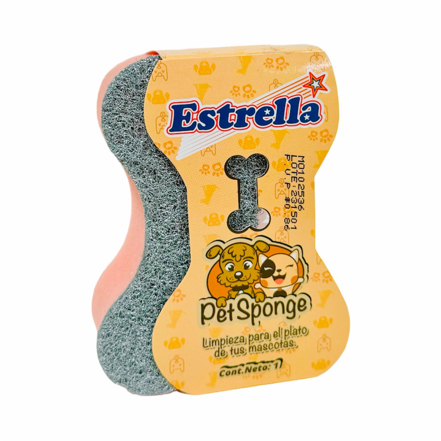 Esponja Para Mascotas Doble Fibra ESTRELLA Unidad