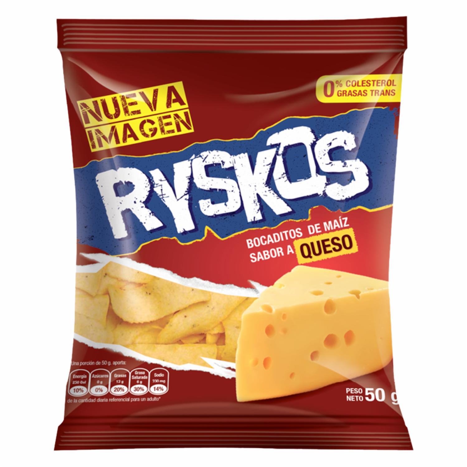 Bocaditos De Maíz Sabor A Queso RYSKOS 50 G