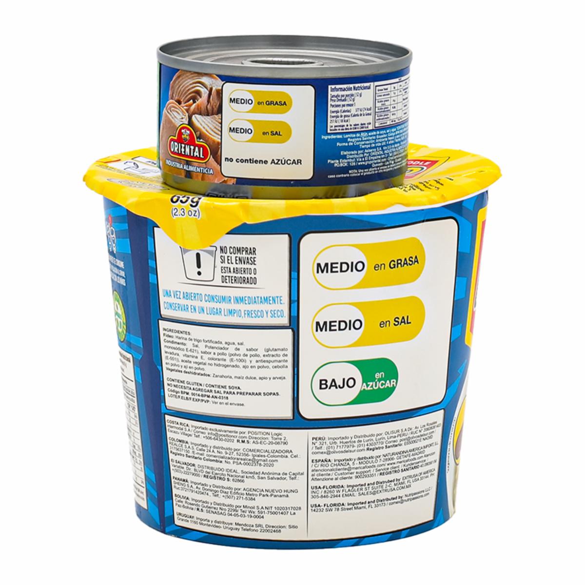 Fideo Instantáneo Rapidito Pollo Vaso con Atún ORIENTAL 145 G - Image 3