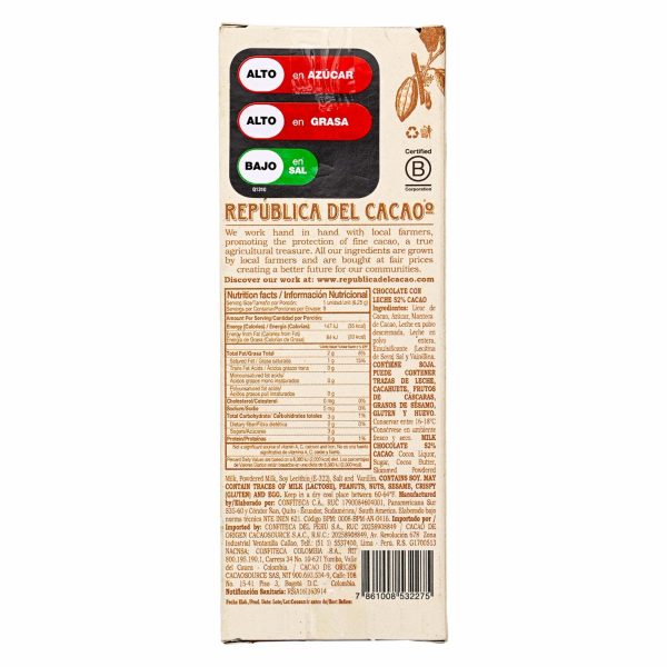 Chocolate Negro Con Leche REPUBLICA DEL CACAO 50 G - Image 3