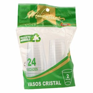 Vaso Diseño Cristal 2 Onzas PLASTIUTIL 24 Unidades