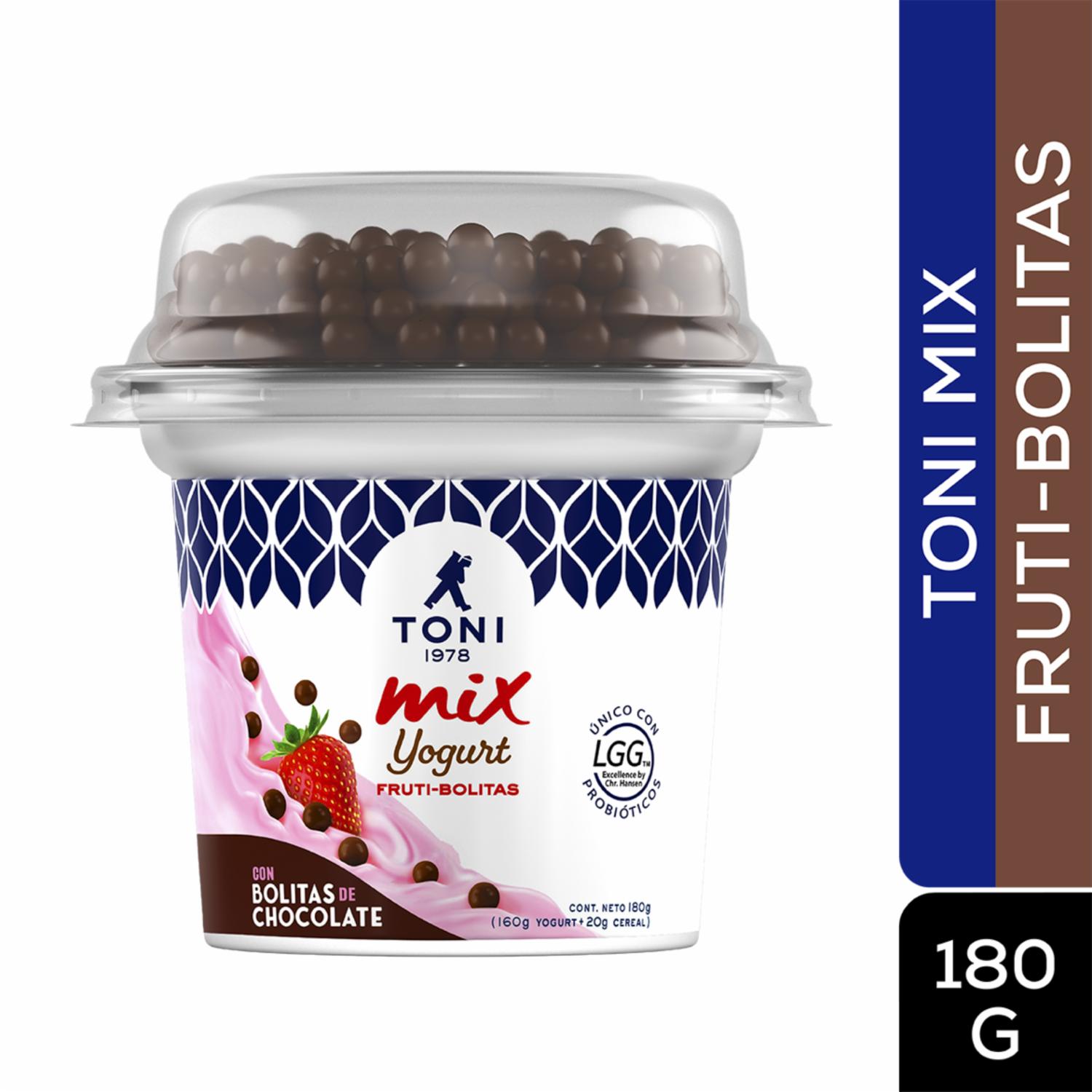 Yogurt Mix Frutilla Con Bolitas Chocolate TONI 180 G